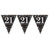 Amscan Confetti 21 Sparkling Celebration Silver&Black