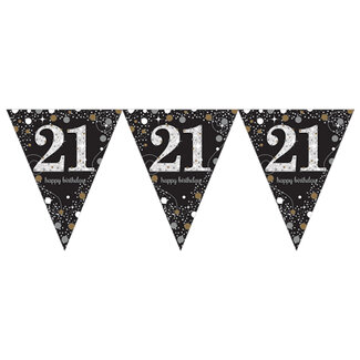 Amscan Vlaggenlijn 21 Sparkling Celebration Silver&Black