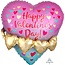 Folieballon 3D Gold Heart Garland