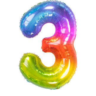 Folatex Folieballon Cijfer 3 Yummy Gummy - 86cm