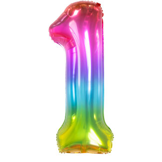 Folatex Folieballon Cijfer 1 Yummy Gummy - 86 cm