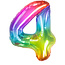 Folatex Folieballon Cijfer 4 Yummy Gummy - 86 cm