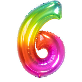 Folatex Folieballon Cijfer 6 Yummy Gummy - 86cm