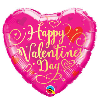 Qualatex Folieballon Hart Happy Valentine's Day - 45cm