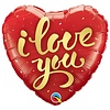 Qualatex Folieballon I Love You Gold Script