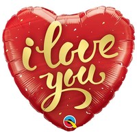 Folieballon I Love You Gold Script