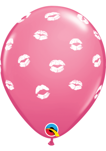 Helium Ballon Special Kissy Lips Donker Roze - 28cm 