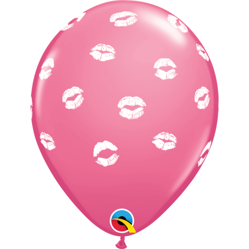 Helium Ballon Special Kissy Lips Donker Roze - 28cm 