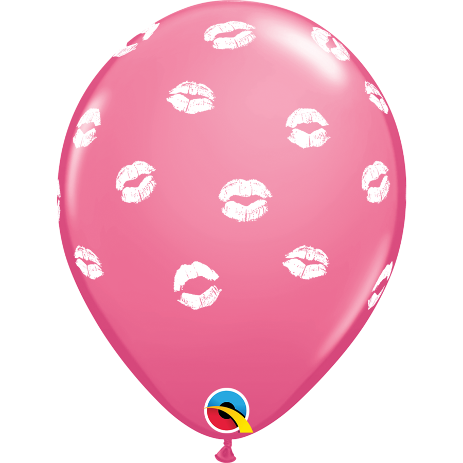 Helium Ballon Special Kissy Lips Donker Roze - 28cm-1