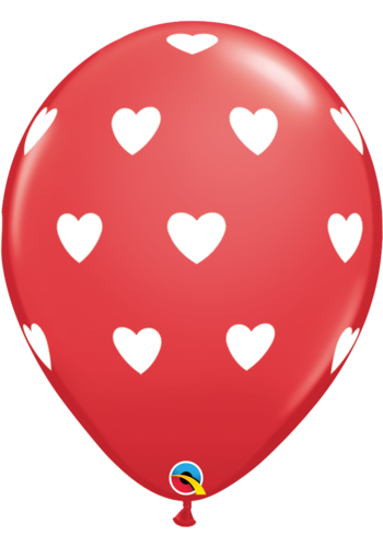 Helium Ballon Hartjes A-Round - Rood (28cm) 