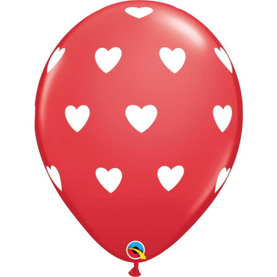 Helium Ballon Hartjes A-Round - Rood (28cm)-1