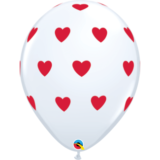 Qualatex Helium Ballon Hartjes A-Round - Wit (28cm)