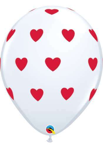 Helium Ballon Hartjes A-Round - Wit (28cm) 
