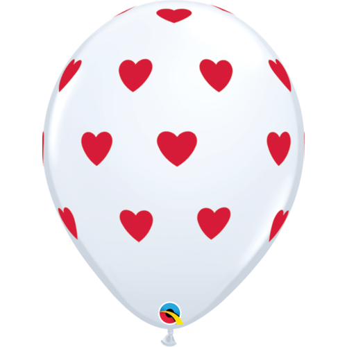 Helium Ballon Hartjes A-Round - Wit (28cm) 