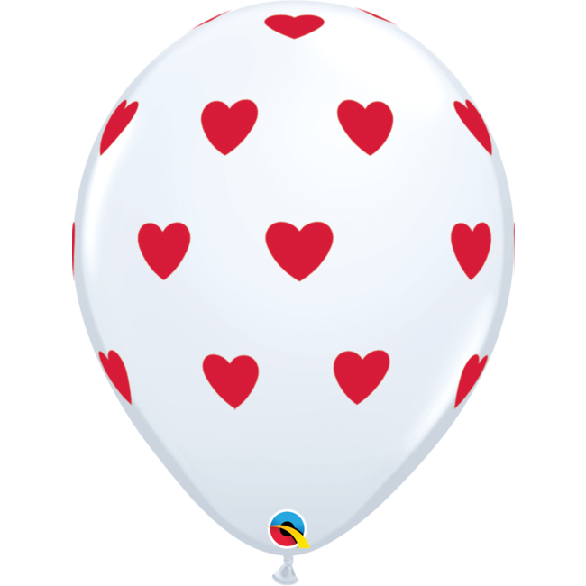 Helium Ballon Hartjes A-Round - Wit (28cm)