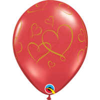 Helium Ballon Romantic Hearts (28cm)