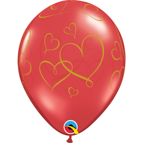 Helium Ballon Romantic Hearts (28cm) 