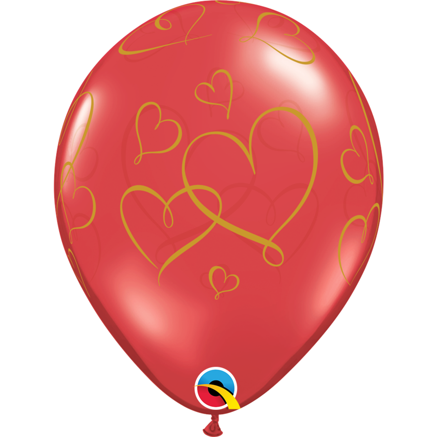 Helium Ballon Romantic Hearts (28cm)-1
