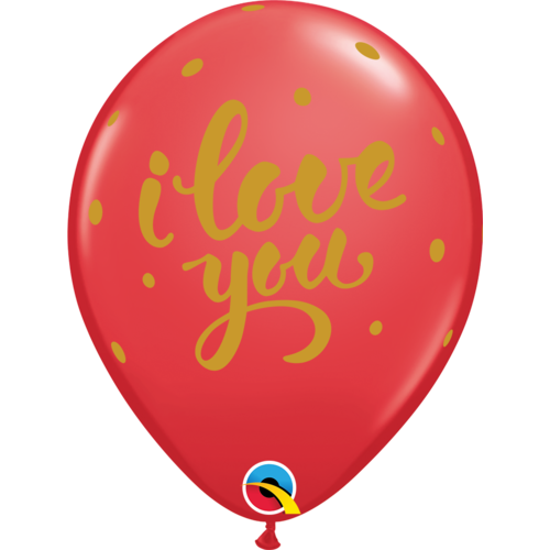 Helium Ballon  I Love You Gold Script 28cm 