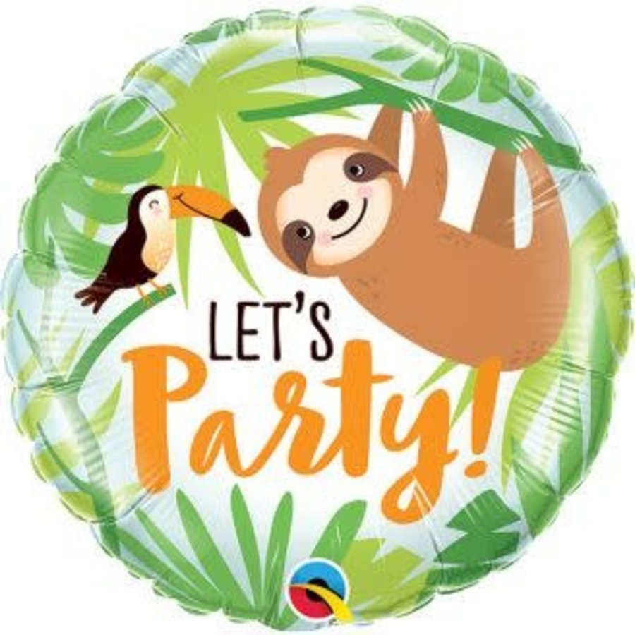 Folieballon Let's Party Luiaard-1