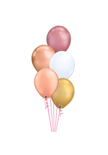 Staander Chrome Chique - 5 Heliumballonnen 