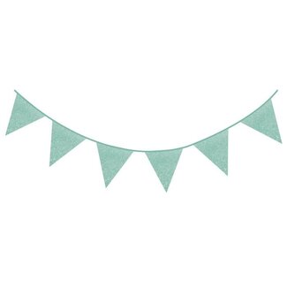Haza-Witbaard Sparkling Mint Groen Glitter Vlaggenlijn - 6 meter