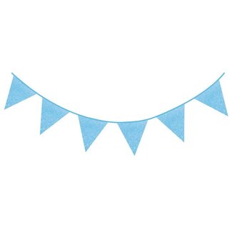 Boland Sparkling Licht Blauw Glitter Vlaggenlijn - 6 meter