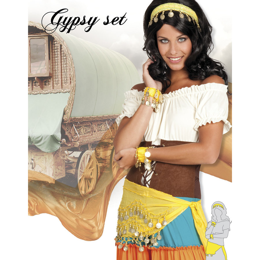 Set Gypsy - hoofdband, armbanden & ceintuur-1