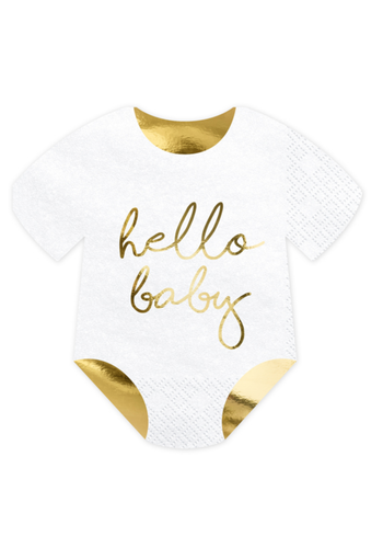 Servetten Romper Hello Baby - 16x16cm - 20st 