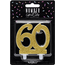 Verjaardagskaarsje 60 Glitter Goud - 7,5cm