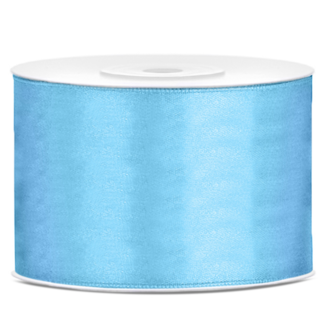 PartyDeco Satijn Lint Licht Blauw - 50 mm x 25 mtr