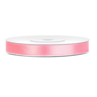 PartyDeco Satijn Lint Licht Roze - 6 mm x 25 mtr