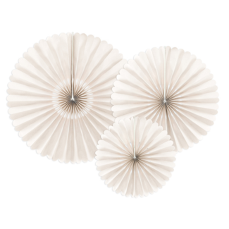 PartyDeco Decoratieve Rozetten Beige - 3st