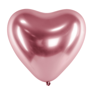Globos Ballonnen Hartje Chrome Rosé Gold - 30cm - 6 stuks