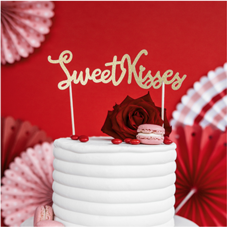 Taart topper Sweet Love - Sweet Kisses-2