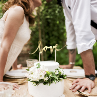 PartyDeco Cake Prikker "Love" - 17cm - Goud