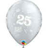 Helium Ballon 25 jaar - Zilver (28cm)