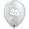 Qualatex Helium Ballon 25 jaar - Zilver (28cm)