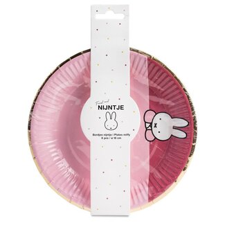 Bordjes Nijntje Baby Roze - 18cm - 8 st