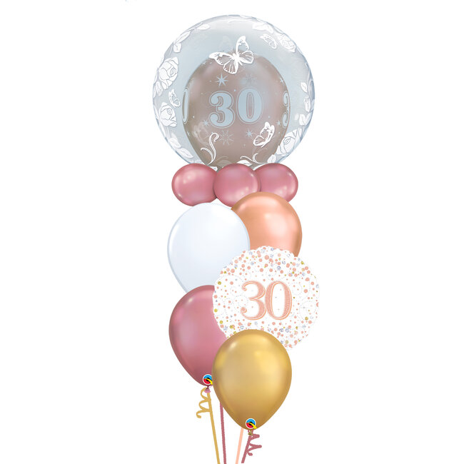 Double Bubble Leeftijd Balloon Set Rosé Gold