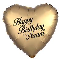 thumb-Folieballon Hart Chrome Goud - Met Tekst-1