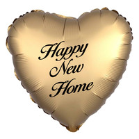 thumb-Folieballon Hart Chrome Goud - Met Tekst-5
