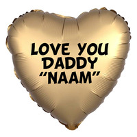 thumb-Folieballon Hart Chrome Goud - Met Tekst-7