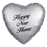 thumb-Folieballon Hart Chrome Zilver - Met Tekst-3