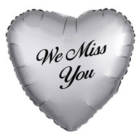 thumb-Folieballon Hart Chrome Zilver - Met Tekst-4