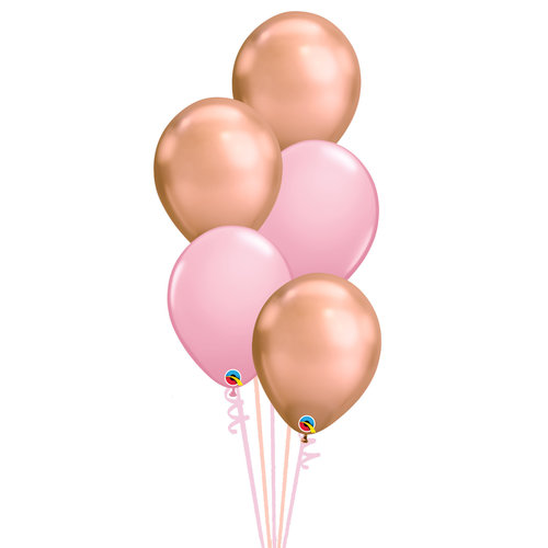 Staander Sweet Pink - 5 Heliumballonnen 