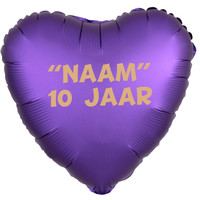 thumb-Folieballon Hart Chrome Paars - Met Tekst-2
