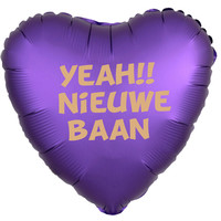 thumb-Folieballon Hart Chrome Paars - Met Tekst-3