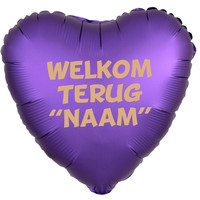 thumb-Folieballon Hart Chrome Paars - Met Tekst-4