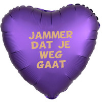 thumb-Folieballon Hart Chrome Paars - Met Tekst-6